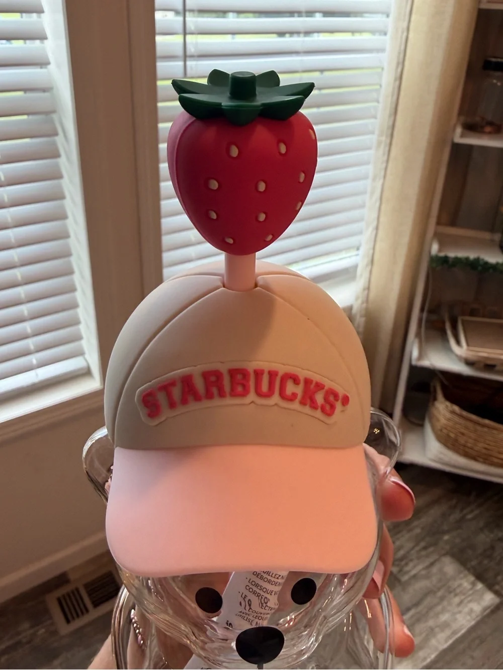 Starbucks Bearista Glass Cold Cup Strawberry Hat Tumbler 24oz NEW with Tags